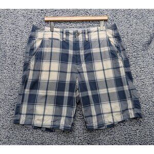 American Eagle Classic Length Plaid Chino Shorts Mens 34 Y2K Retro Preppy Golf